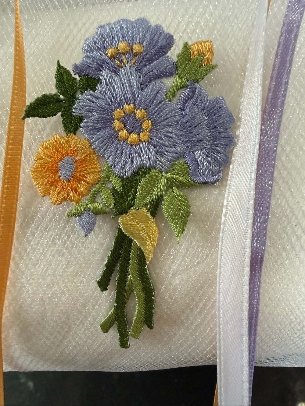 💐 Hand Crafted Lavender & Yellow Floral Hand Towel & Spare 🧻 Holder 💐